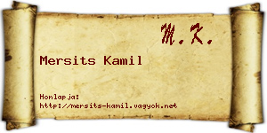 Mersits Kamil névjegykártya